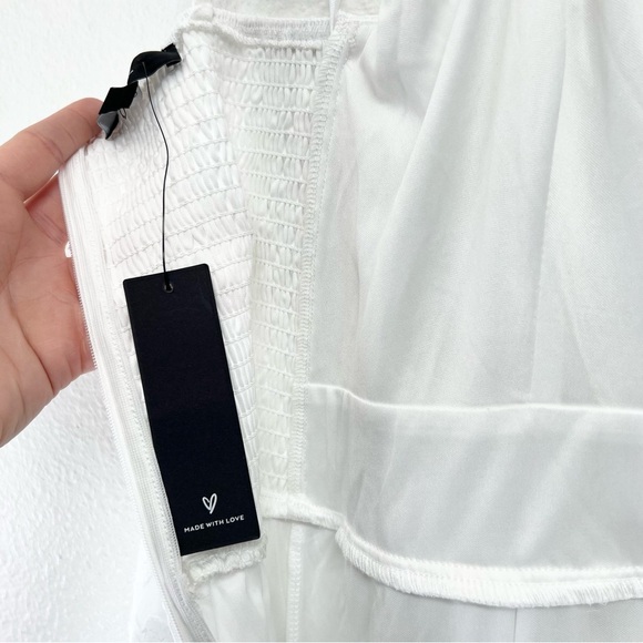 Lulus Grace and Beauty White Burnout Floral Print Tiered Dress Size Medium NWT - Picture 12 of 15